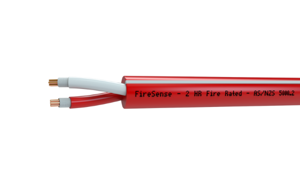 2HR Fire Rated Cable - 1.00mm 2 Core - White Stripe